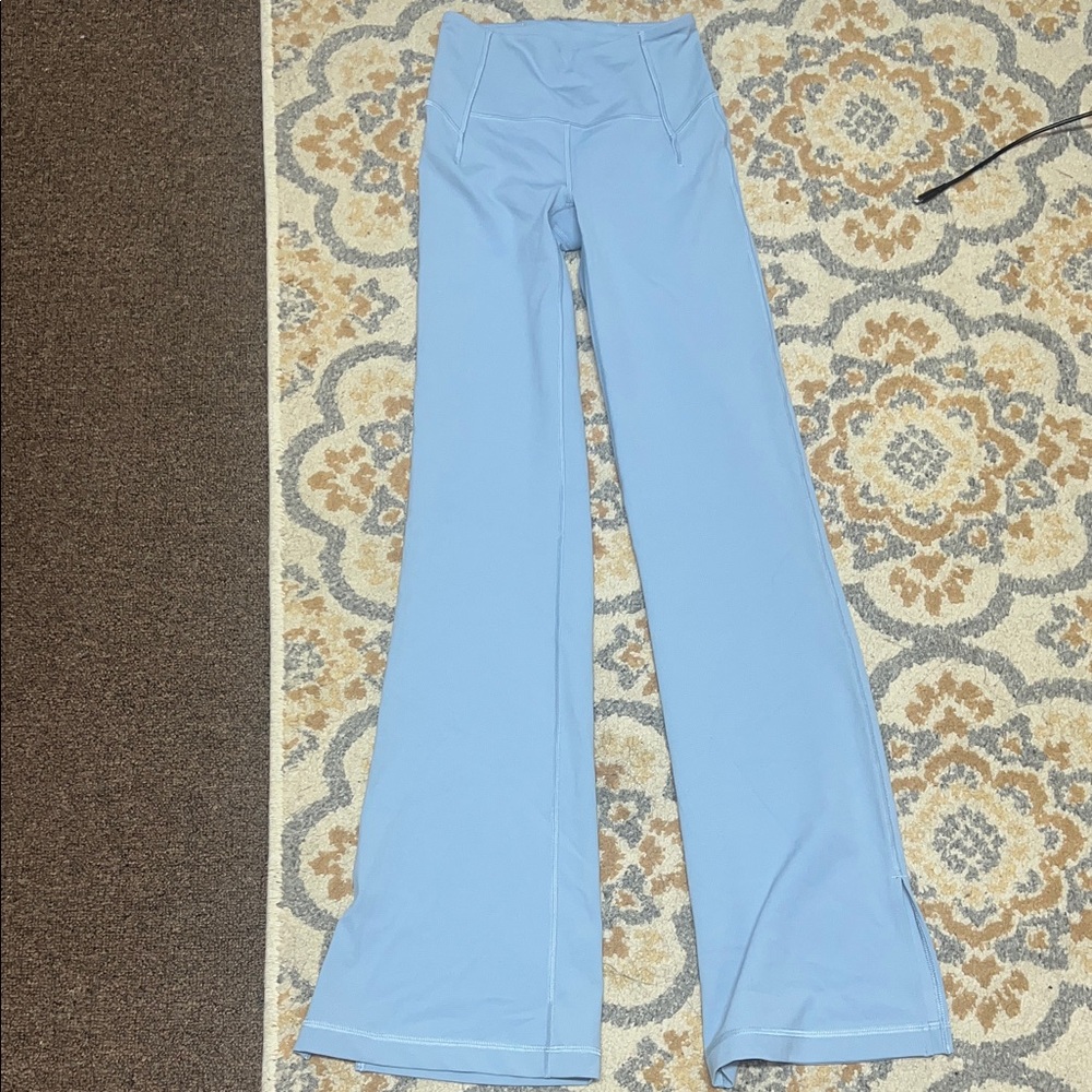 Lululemon Groove blue high rise split hem flare pants